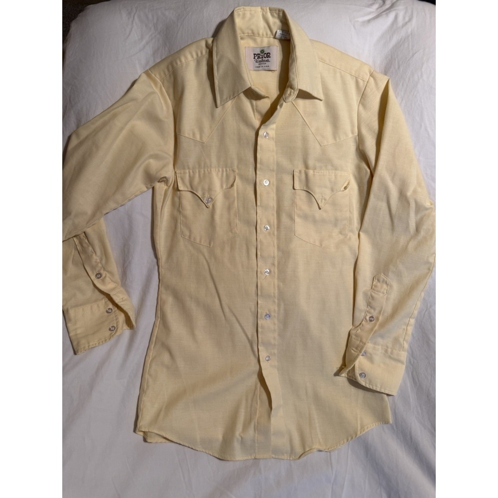 Men's Vintage Prior Western Wear Made In Usa Yellow 19 1/2 X 33 Colorado